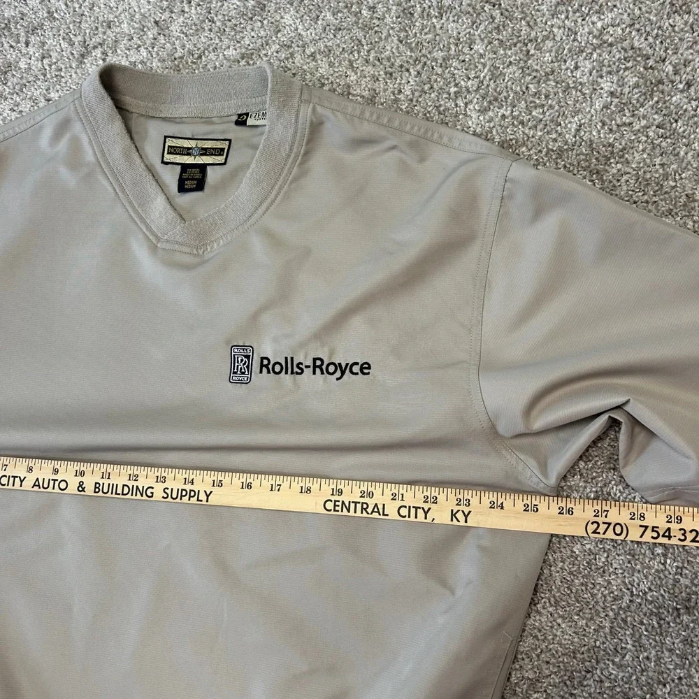 Vintage Rolls-Royce Short Sleeve Windbreaker Pullover Men Siz Medium Golf Preppy